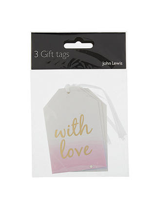 John Lewis & Partners Ombre Foiled Gift Tags, Pack of 3
