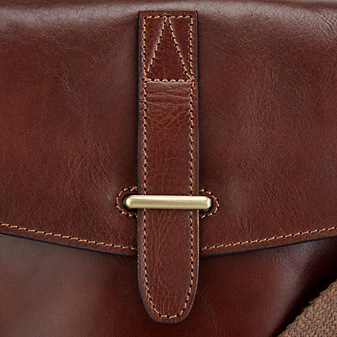 Buy John Lewis Made in Italy Leather Reporter Bag, Brown | John Lewis
