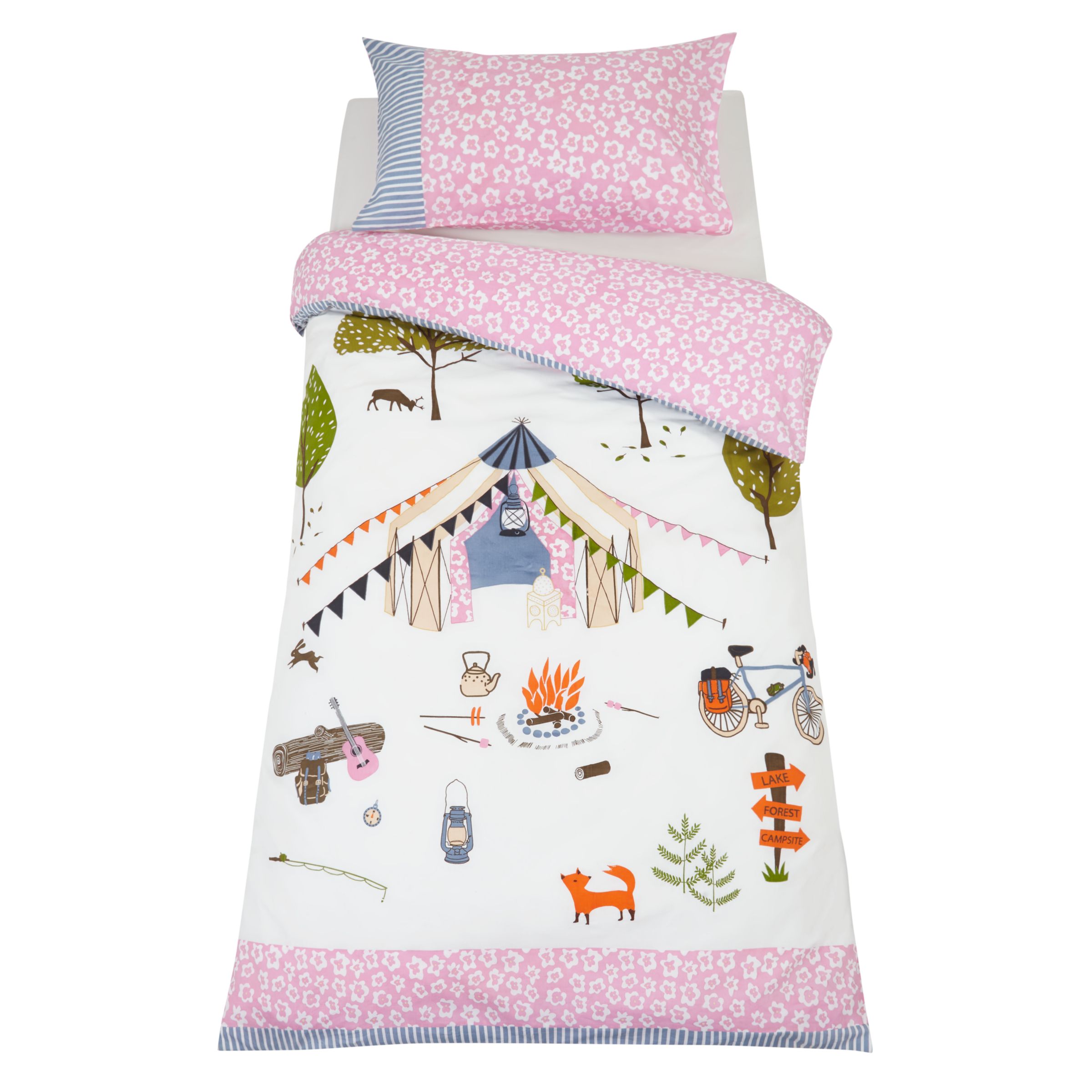 little home at John Lewis Camping Embroidered Duvet Cover and Pillowcase Set, Single