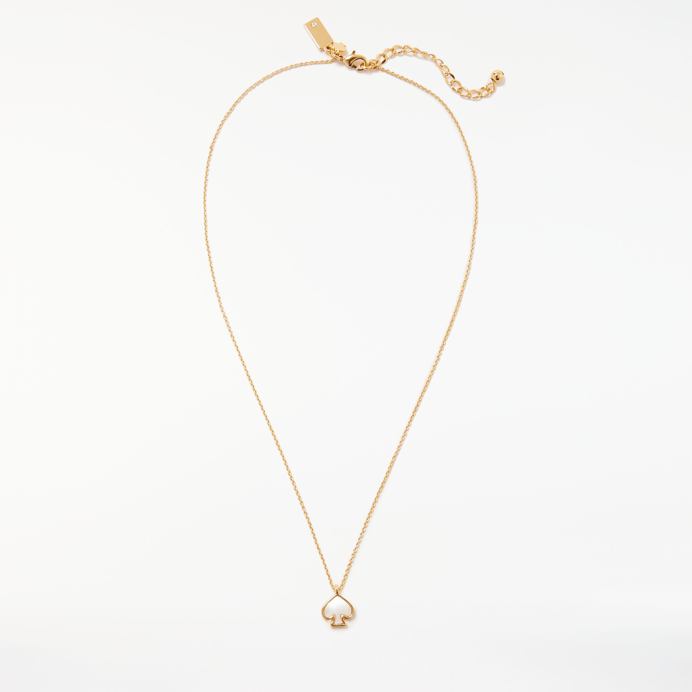 kate spade new york Mini Spade Pendant Necklace, Cream/Gold