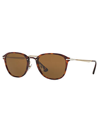 Persol PO3165S Polarised D-Frame Sunglasses, Tortoise/Brown