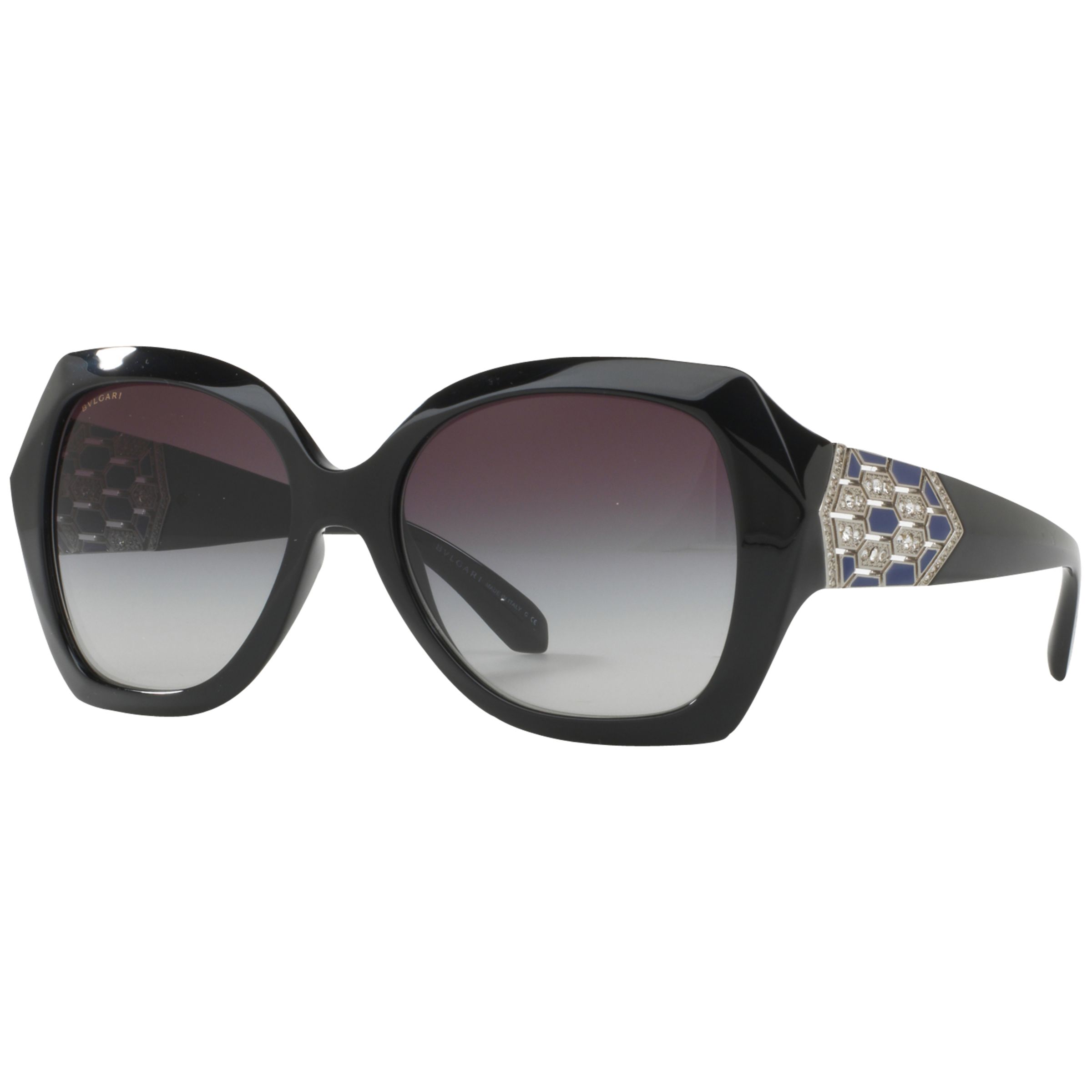 Buy BVLGARI BV8182B Embellished Oversize Square Sunglasses | John Lewis