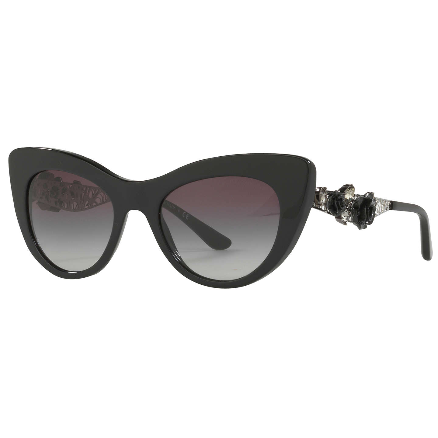 Dolce & Gabbana DG4302B Flower Detail Cat's Eye Sunglasses, Dark Brown ...