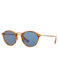 Persol PO3166S Calligrapher Edition Oval Sunglasses, Havana/Blue