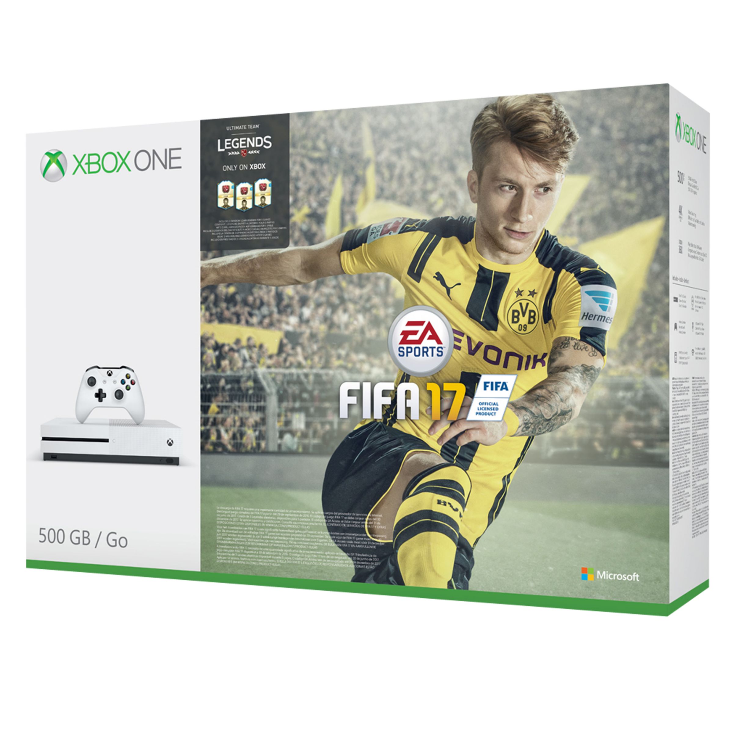 sponsor Verbaasd Buiten adem Microsoft Xbox One S Console, 500GB, with FIFA 17 Game Download