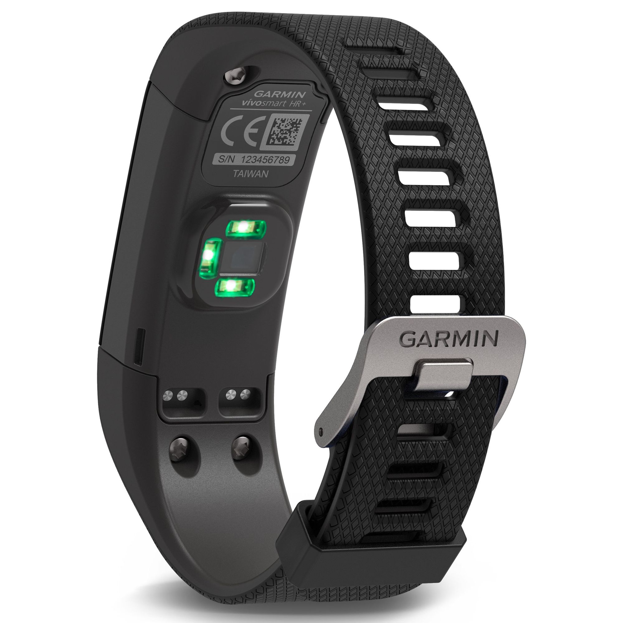 Hvor mundstykke forsigtigt Garmin vivosmart HR+ Sports GPS Activity Tracker With Wrist Heart Rate  Monitor, Regular, Black