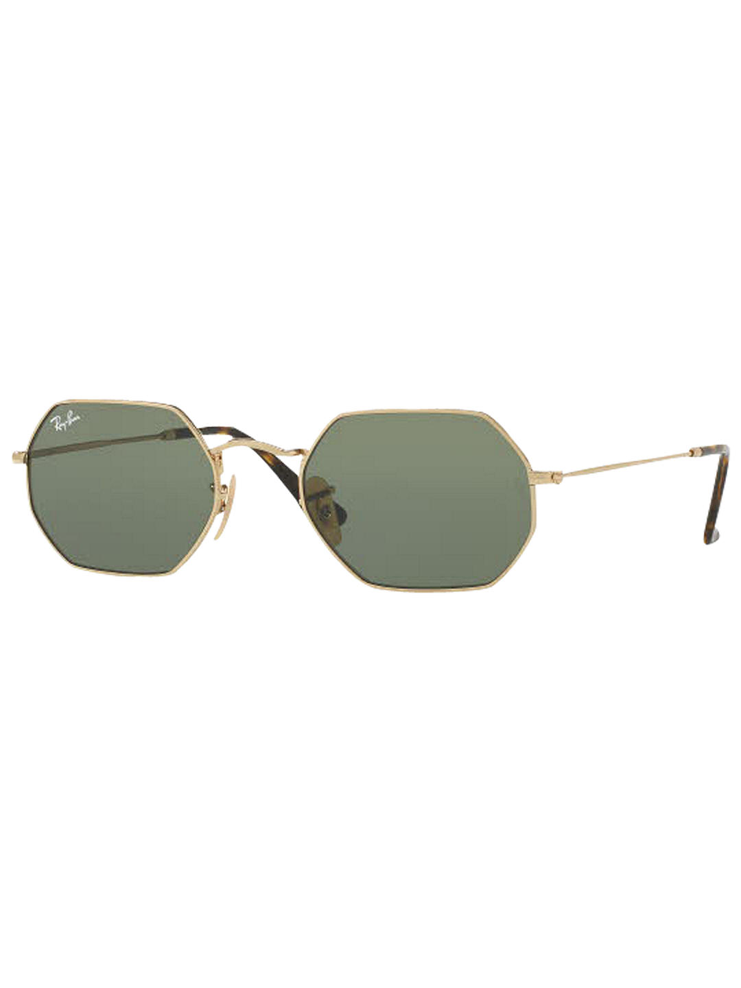 Ray-Ban RB3556N Heptagonal Sunglasses, Gold/Grey