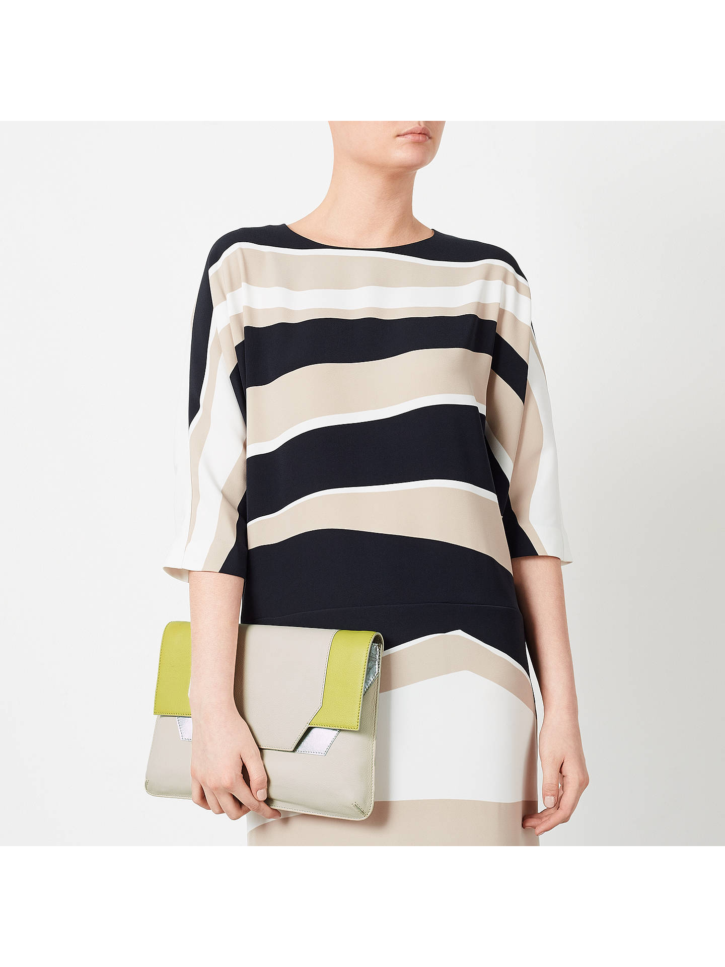 Kin Dillon Leather Clutch Bag, Off White at John Lewis & Partners