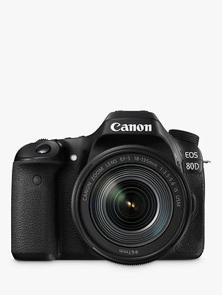Canon EOS 80D Digital SLR Camera With 18-135mm Lens, HD 1080p, 24.2MP, Wi-Fi, NFC, 3" Vari-Angle Touchscreen