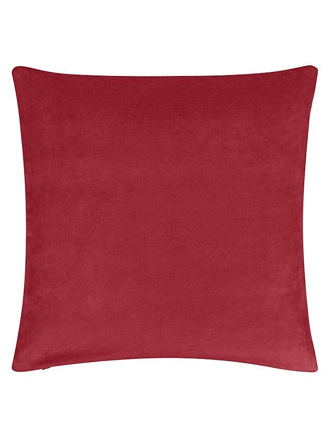 John Lewis Cotton Velvet Cushion, Claret