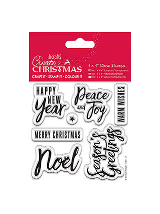 Docrafts Clear Traditional Christmas Stamps, Pack of 6