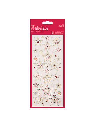Docrafts Stars Glitter Dot Stickers, Gold/Red