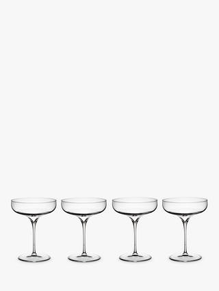 John Lewis & Partners Connoisseur Champagne Saucer, Set of 4, Clear, 300ml