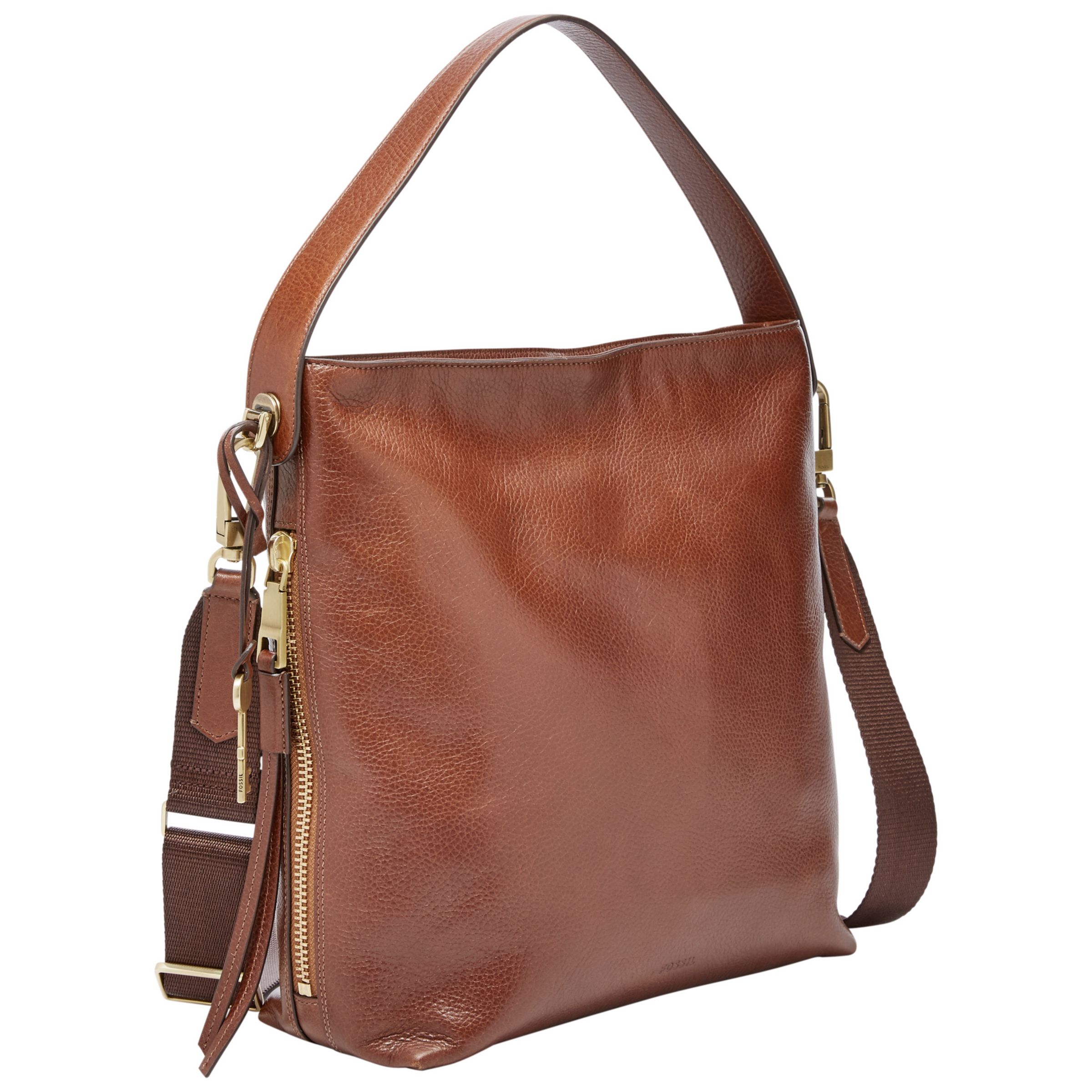 Fossil Maya Small Leather Hobo Bag at John Lewis & Partners