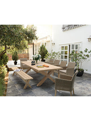KETTLER Cora 10 Seater Rectangular Garden Dining Table, FSC-Certified (Acacia Wood), Smoke White