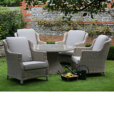 4 Seasons Outdoor Valentine 'Cosy Living' Garden Table & Chairs Set, High Back Design