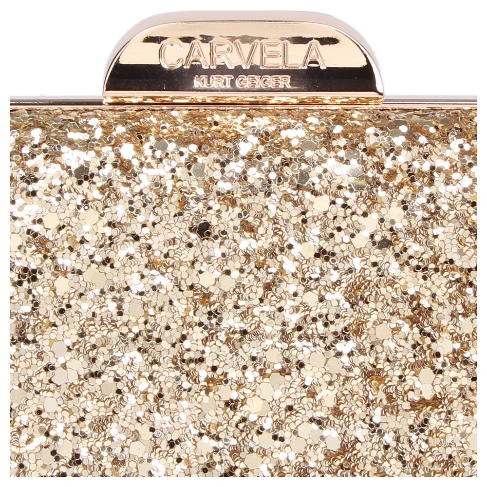 carvela gold clutch