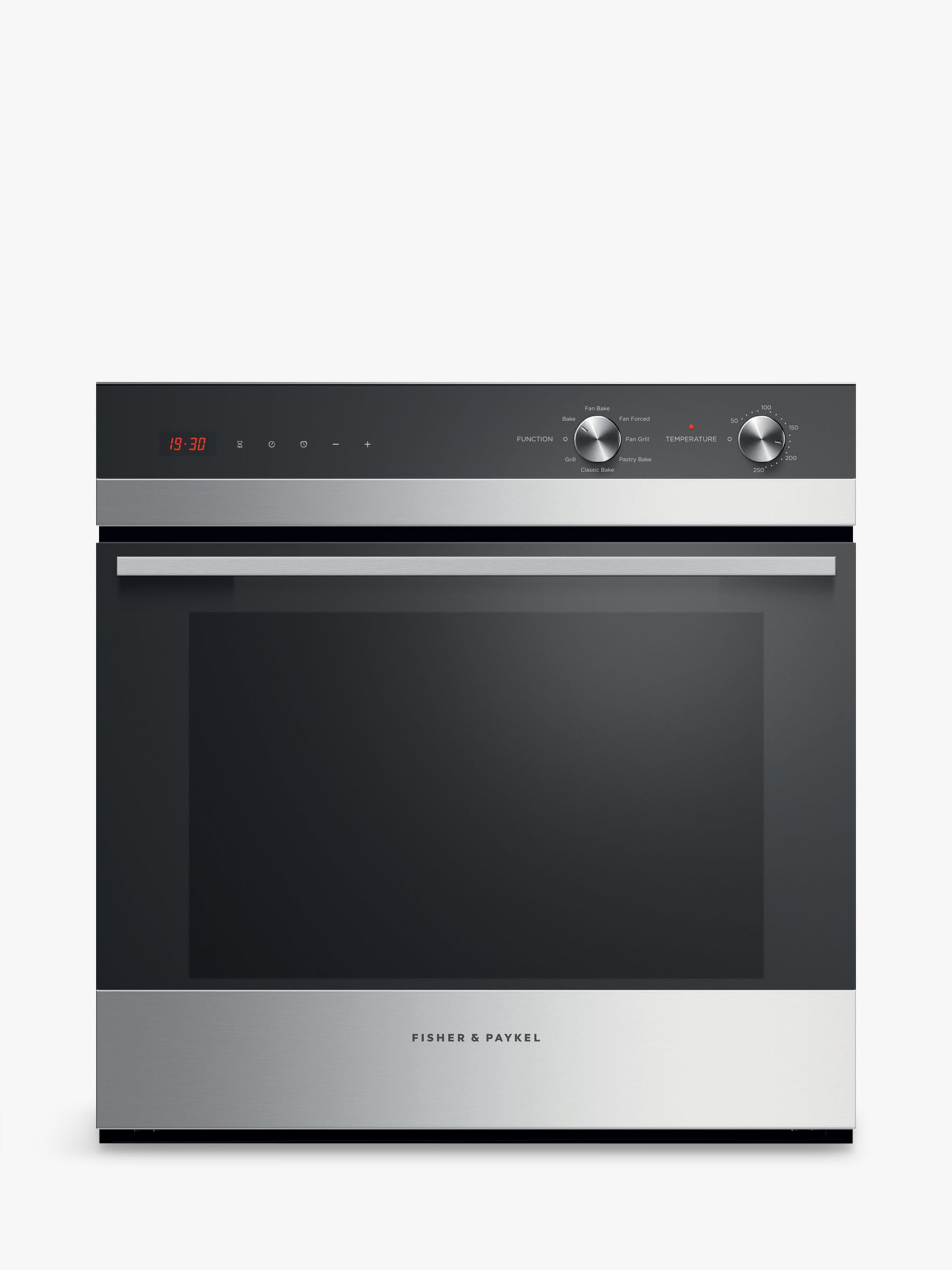 Fisher & Paykel OB60SC7CEX1 Built-In Single Electric Oven, Stainless Steel / Black