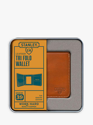 Stanley Tri Fold Leather Wallet, Tan