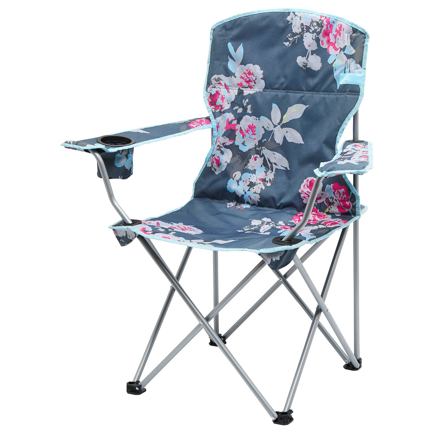 Joules Floral Picnic Chair, Grey at John Lewis & Partners