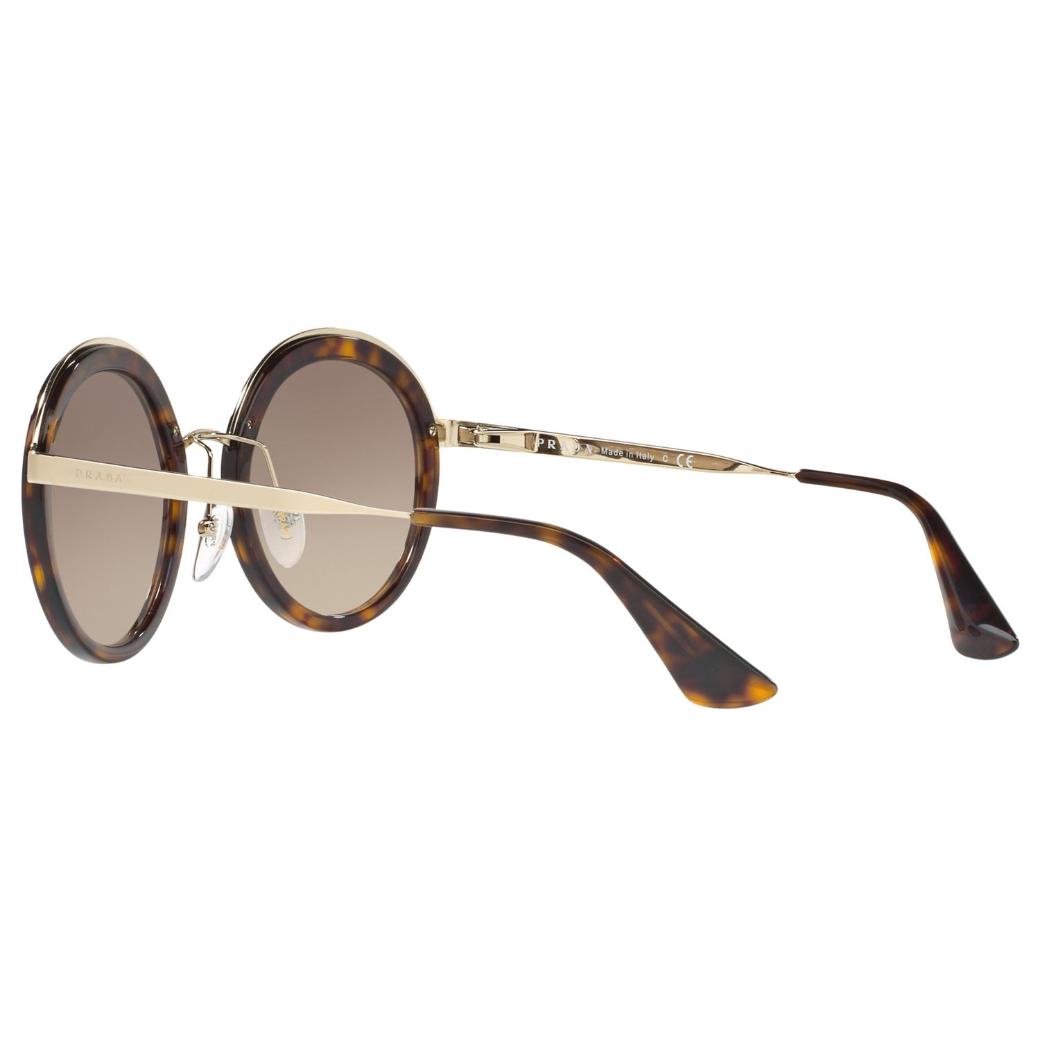 Prada PR 50TS Round Sunglasses, Tortoise/Brown Gradient