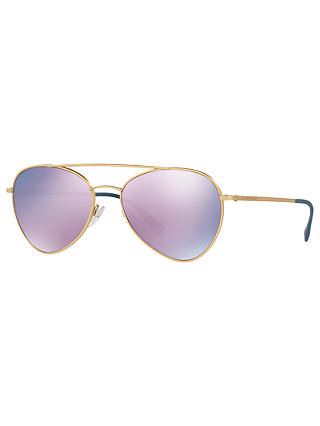 Prada PS 50SS Oval Sunglasses, Gold/Mirror Lilac