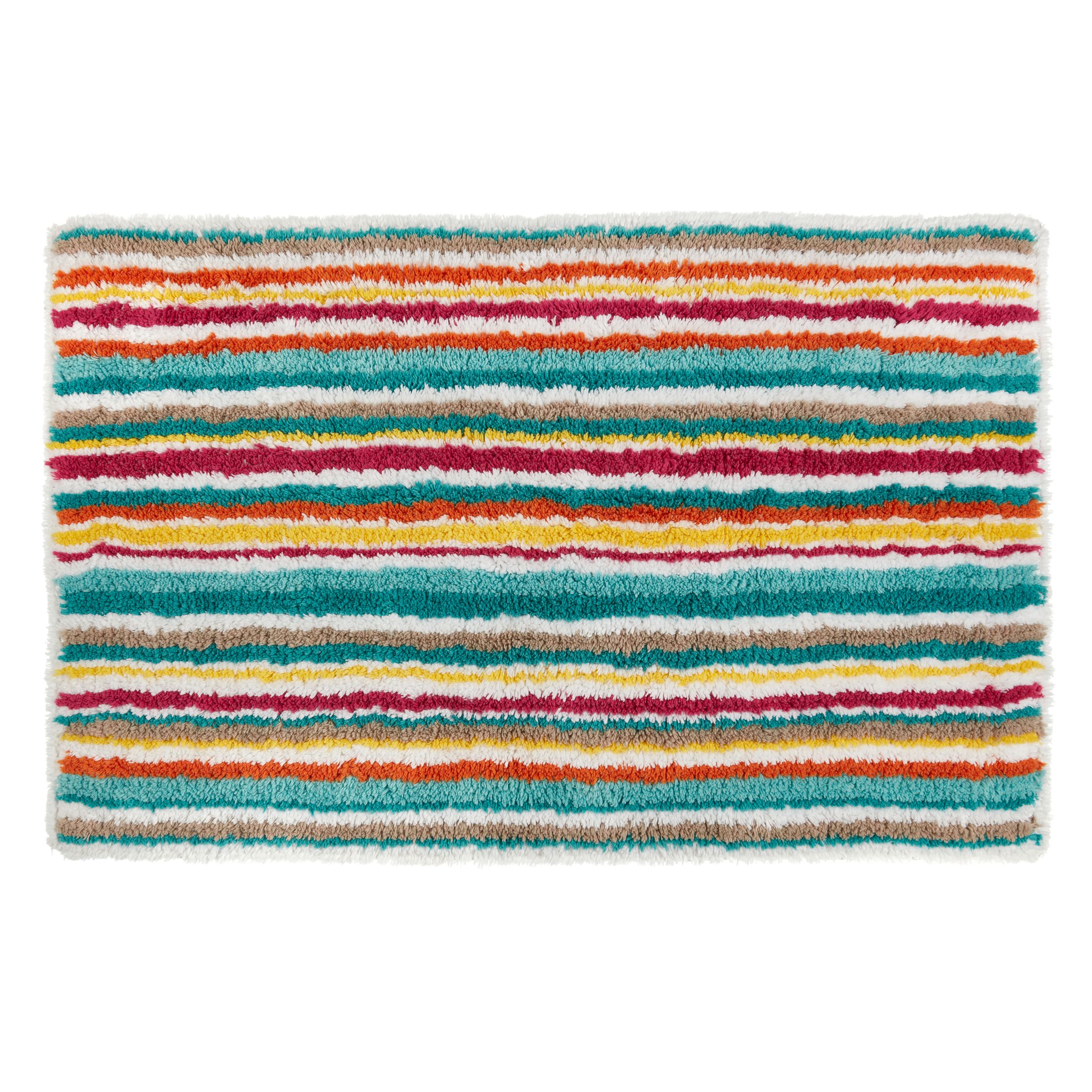 John Lewis Partners Multi Stripe Reversible Bath Mat At John