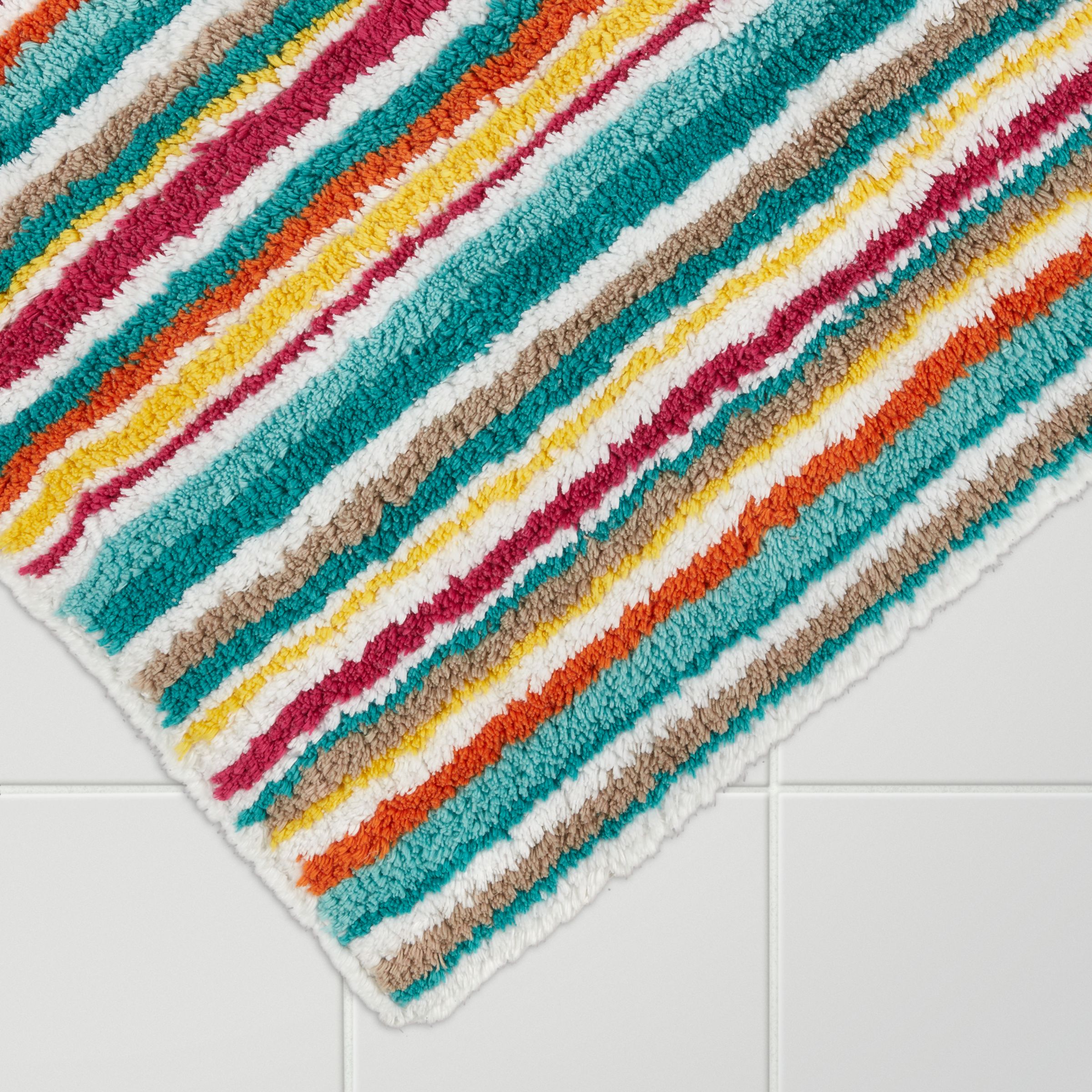 John Lewis Partners Multi Stripe Reversible Bath Mat At John