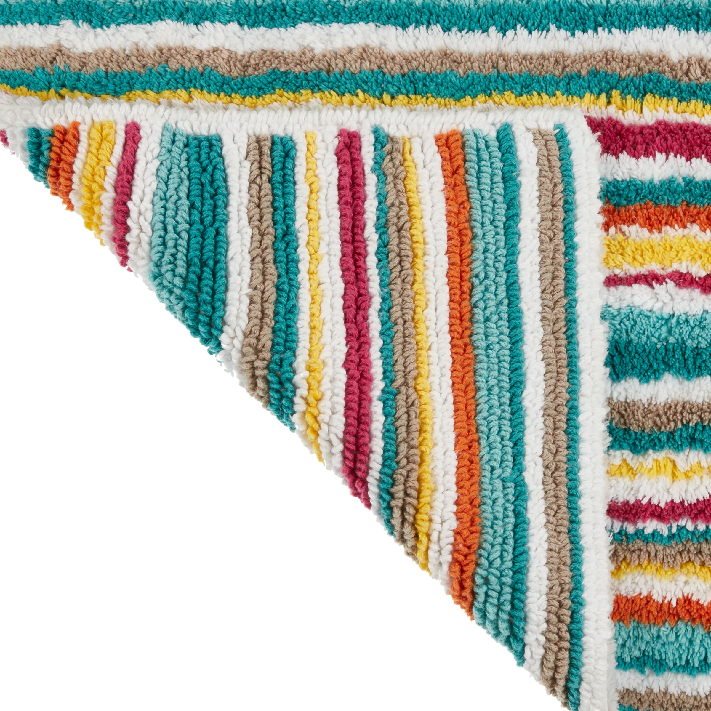 John Lewis Partners Multi Stripe Reversible Bath Mat At John