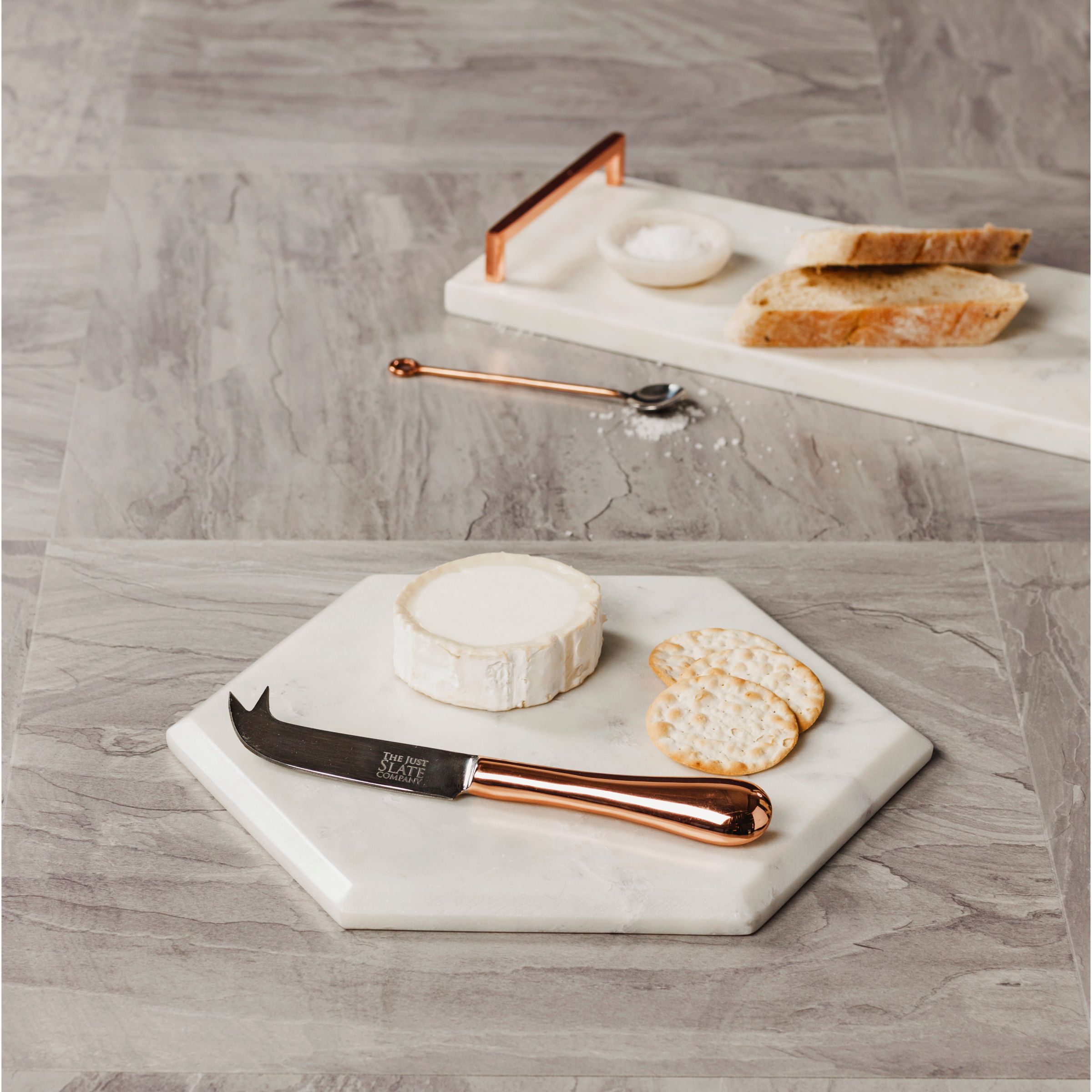 Just Slate Marble Cheese Board And Knife Set at John Lewis