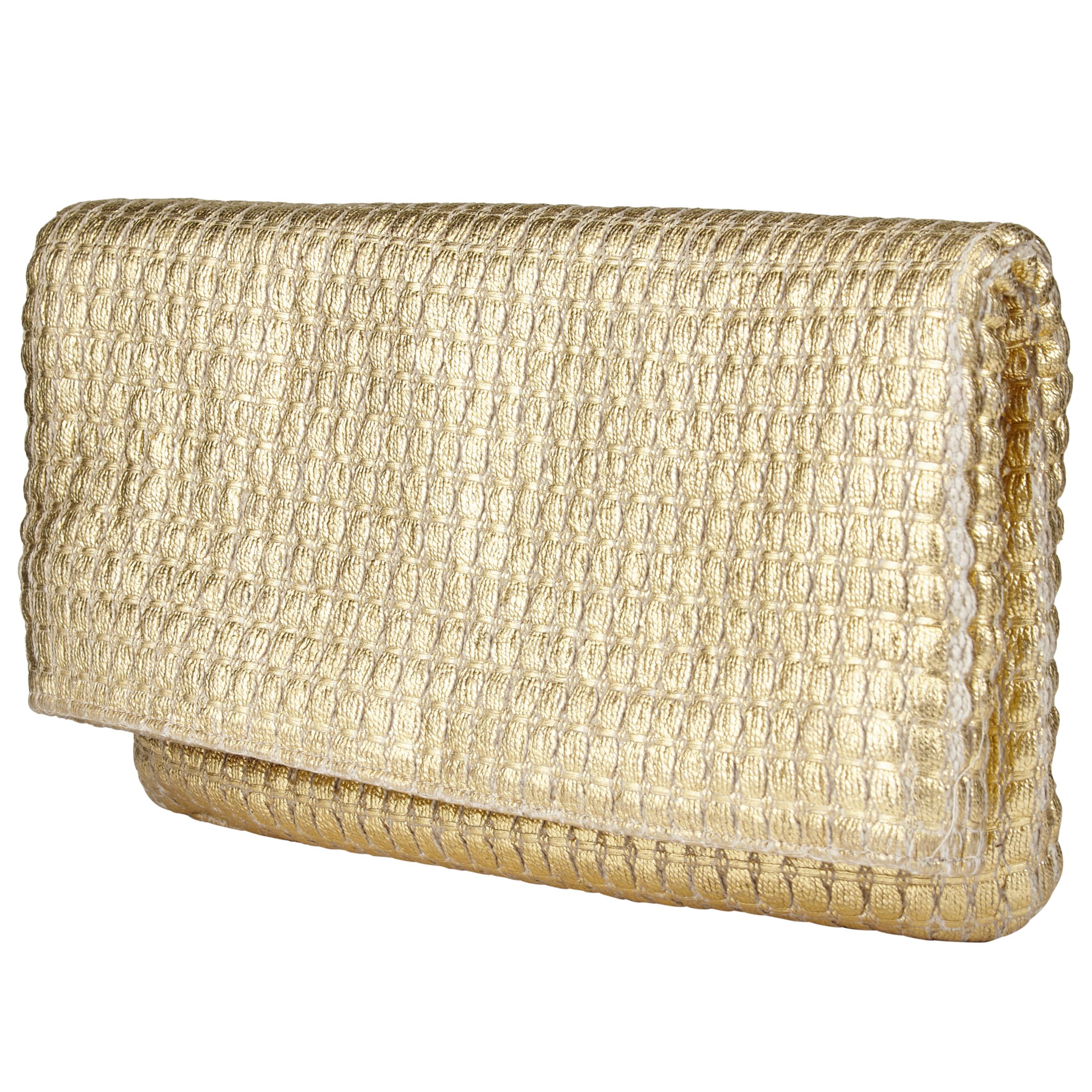 gold woven bag