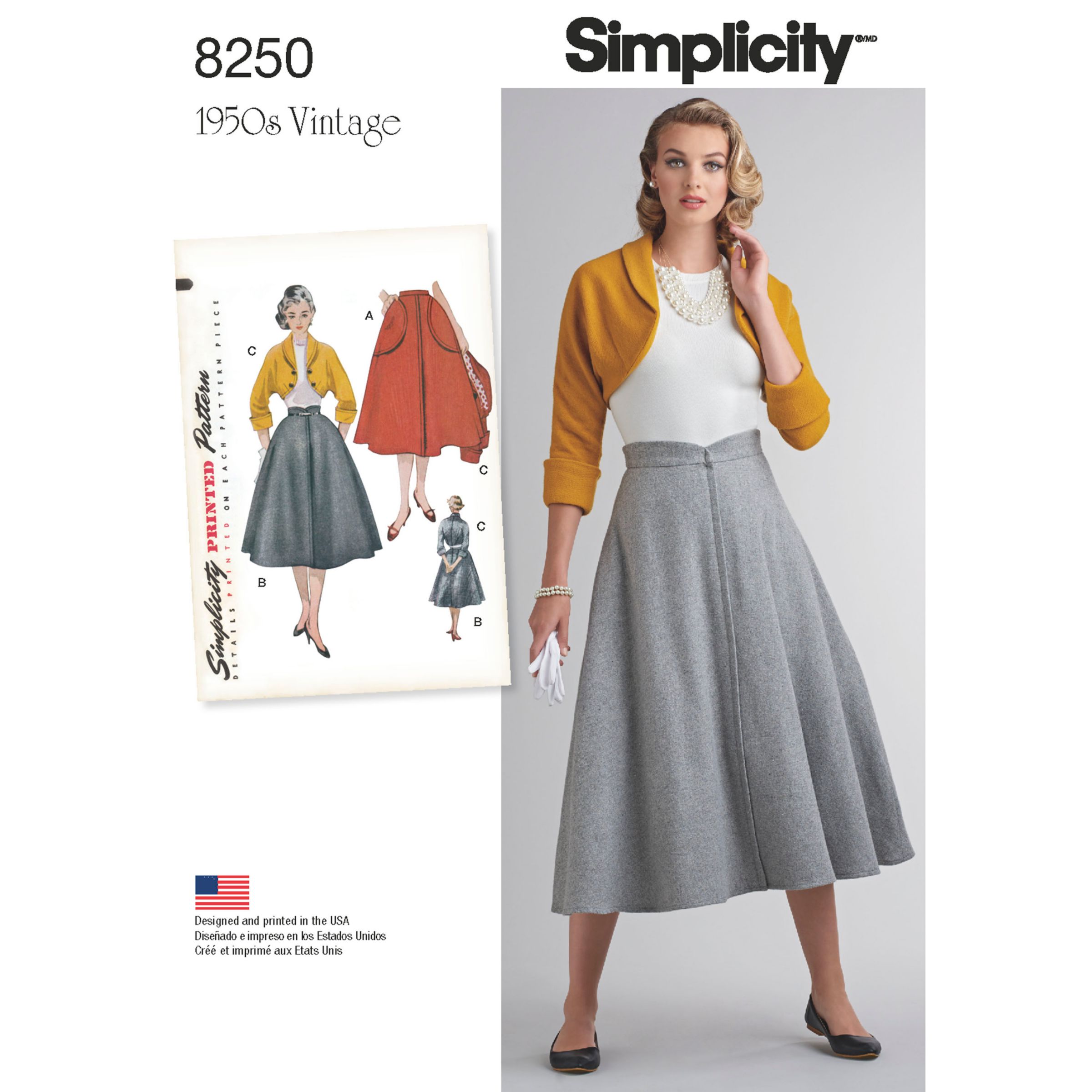 Print at Home Instant Download Vintage PDF pattern 1951 Vintage Dress with Bolero
