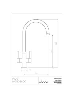 Abode Pico 2 Lever Monobloc Kitchen Tap, Chrome