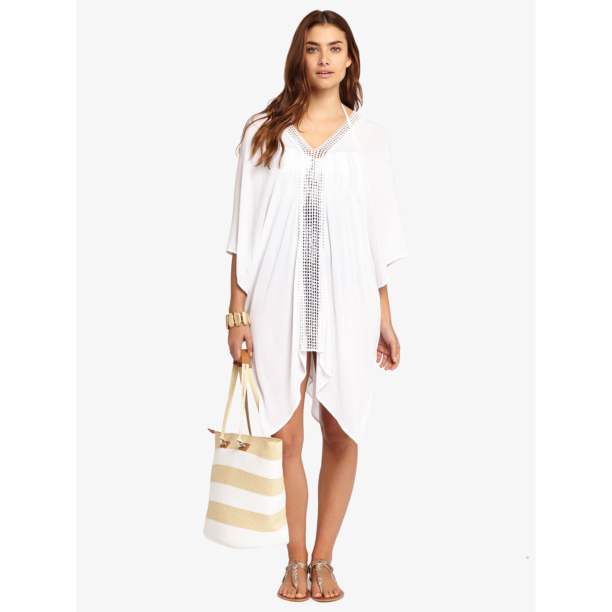 Phase Eight Bella Kaftan, White at John Lewis & Partners