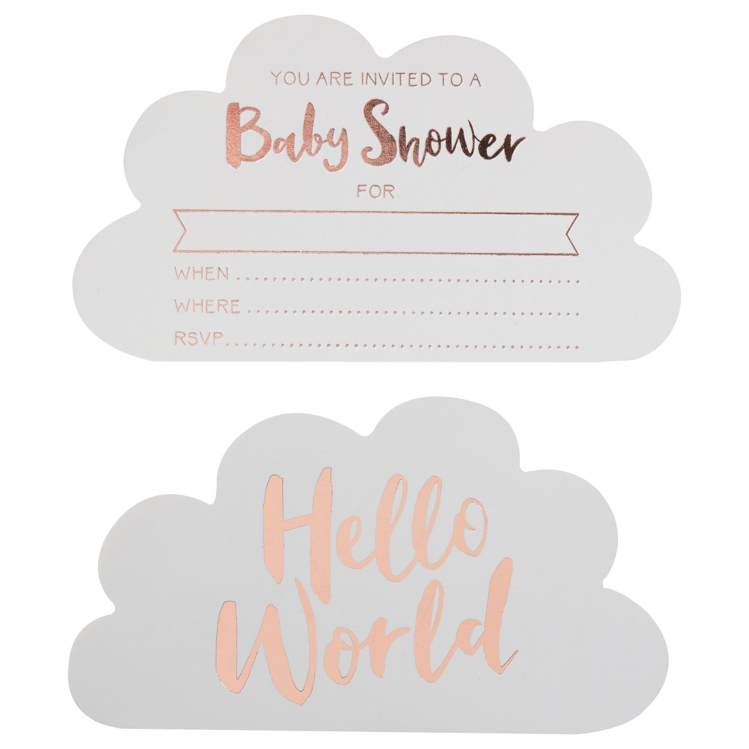 Ginger Ray Hello World Baby Shower Invitations Pack Of 10 At John