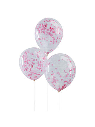 Ginger Ray Pink Confetti Balloons, Pack of 5