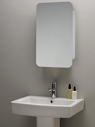 John Lewis & Partners Single Mirrored Sliding Door Bathroom Cabinet