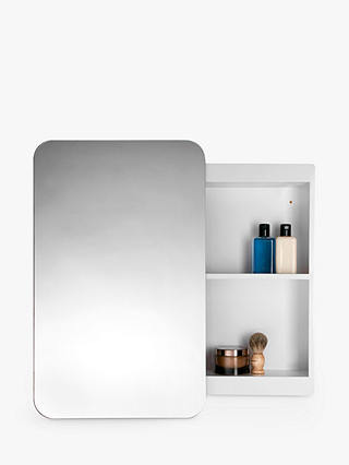 John Lewis Partners Single Mirrored, Sliding Mirror Door Bathroom Cabinet