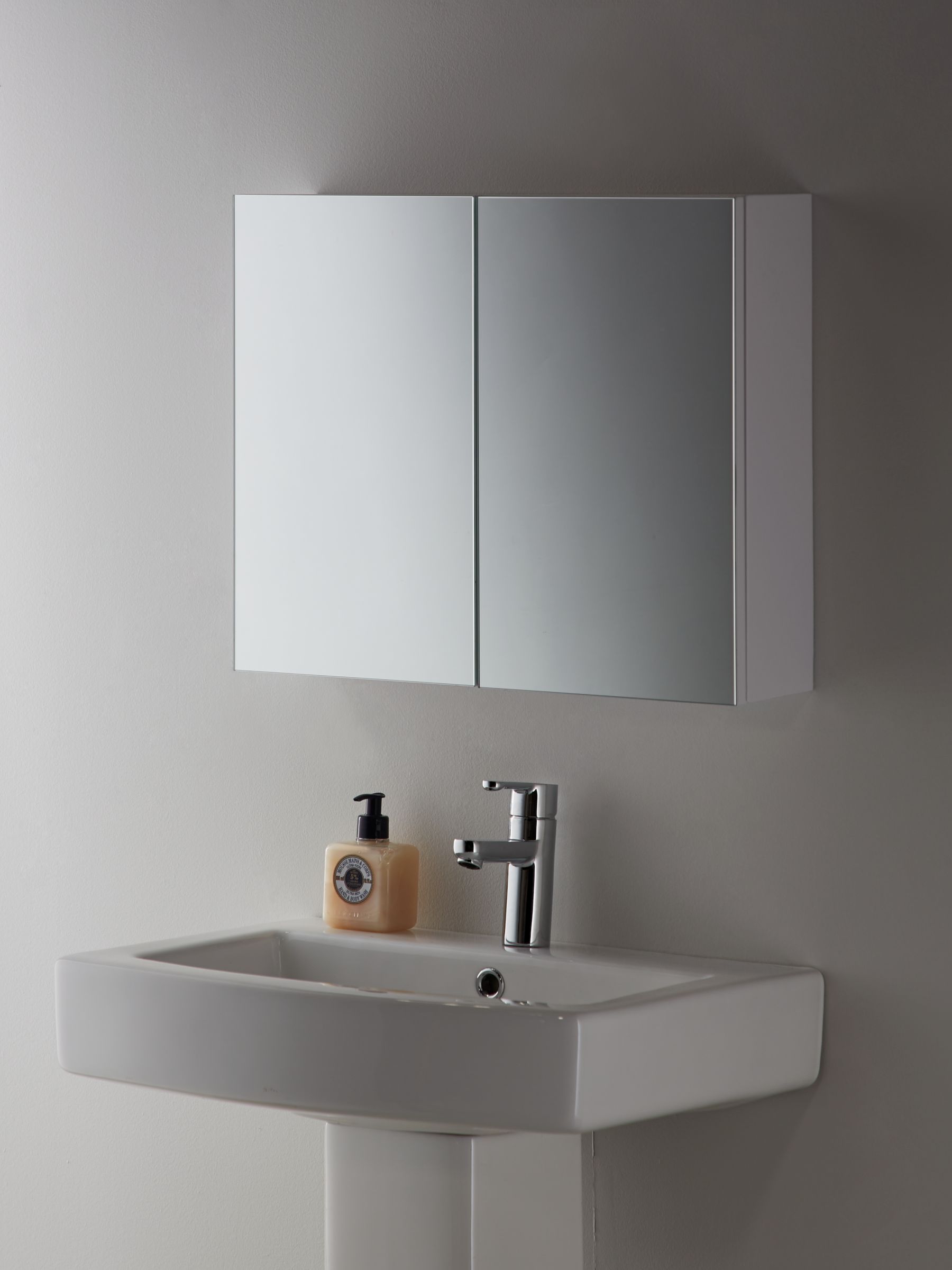 John Lewis Partners Double Mirrored Bathroom Cabinet White