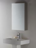 John Lewis & Partners Single Mirrored Bathroom Cabinet, Silver