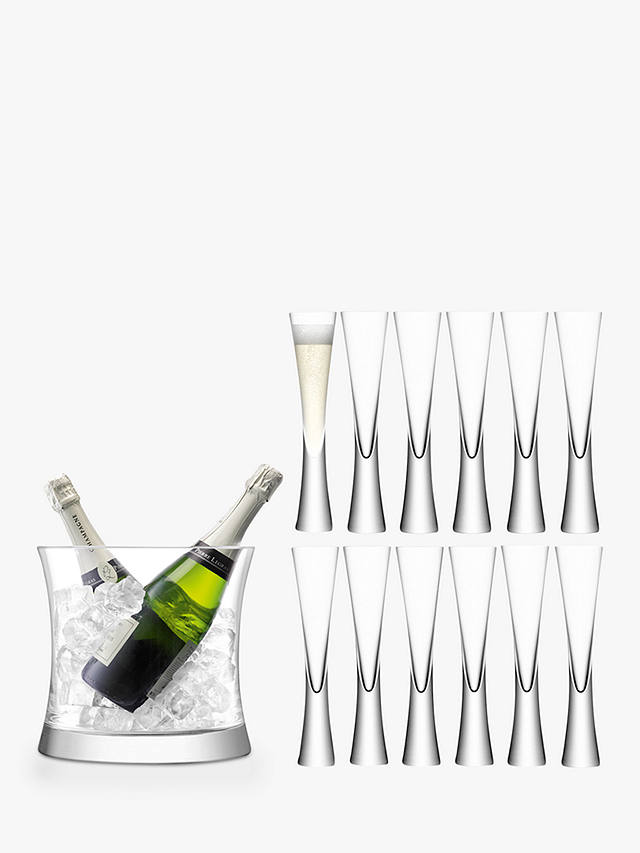 LSA International Moya Flutes & Champagne Bucket, Set of 12