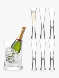 LSA International Moya Set of 6 Flutes and Champagne Bucket