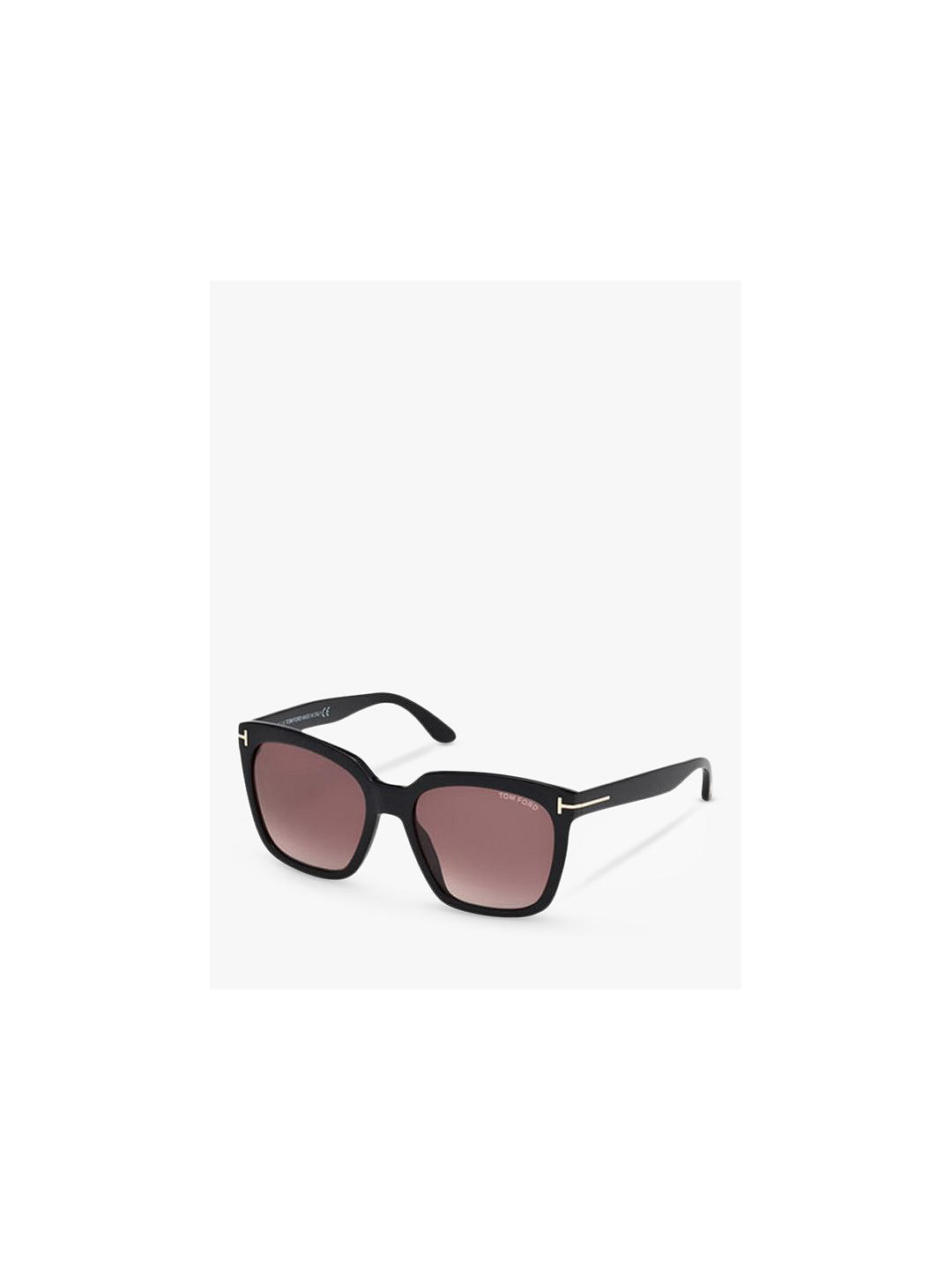 TOM FORD FT0502 Square Sunglasses, Black/Pink Gradient