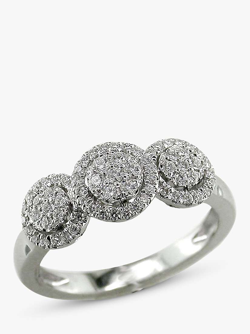 Buy E.W Adams 18ct White Gold Diamond Triple Cluster Engagement Ring, N Online at johnlewis.com