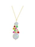 London Road 9ct Yellow Gold Diamond and Gemstones Bloomsbury Harlequin Pendant Necklace, Multi