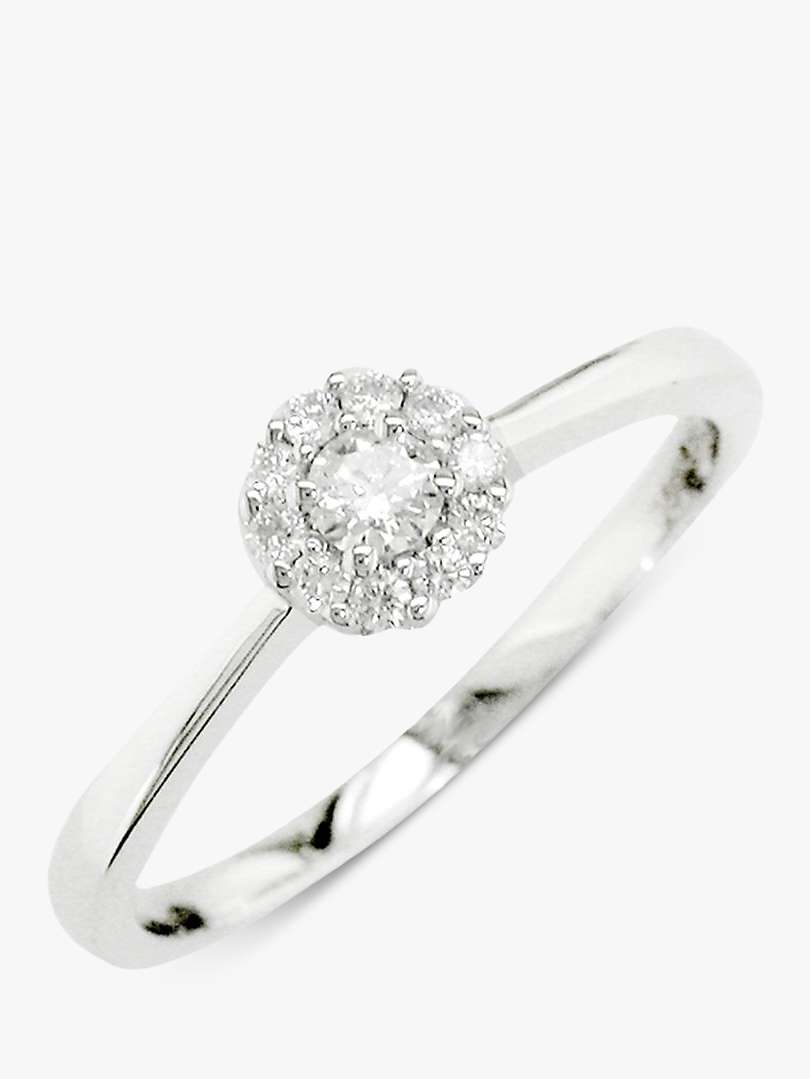 Buy E.W Adams 18ct White Gold Diamond Cluster Engagement Ring, N Online at johnlewis.com