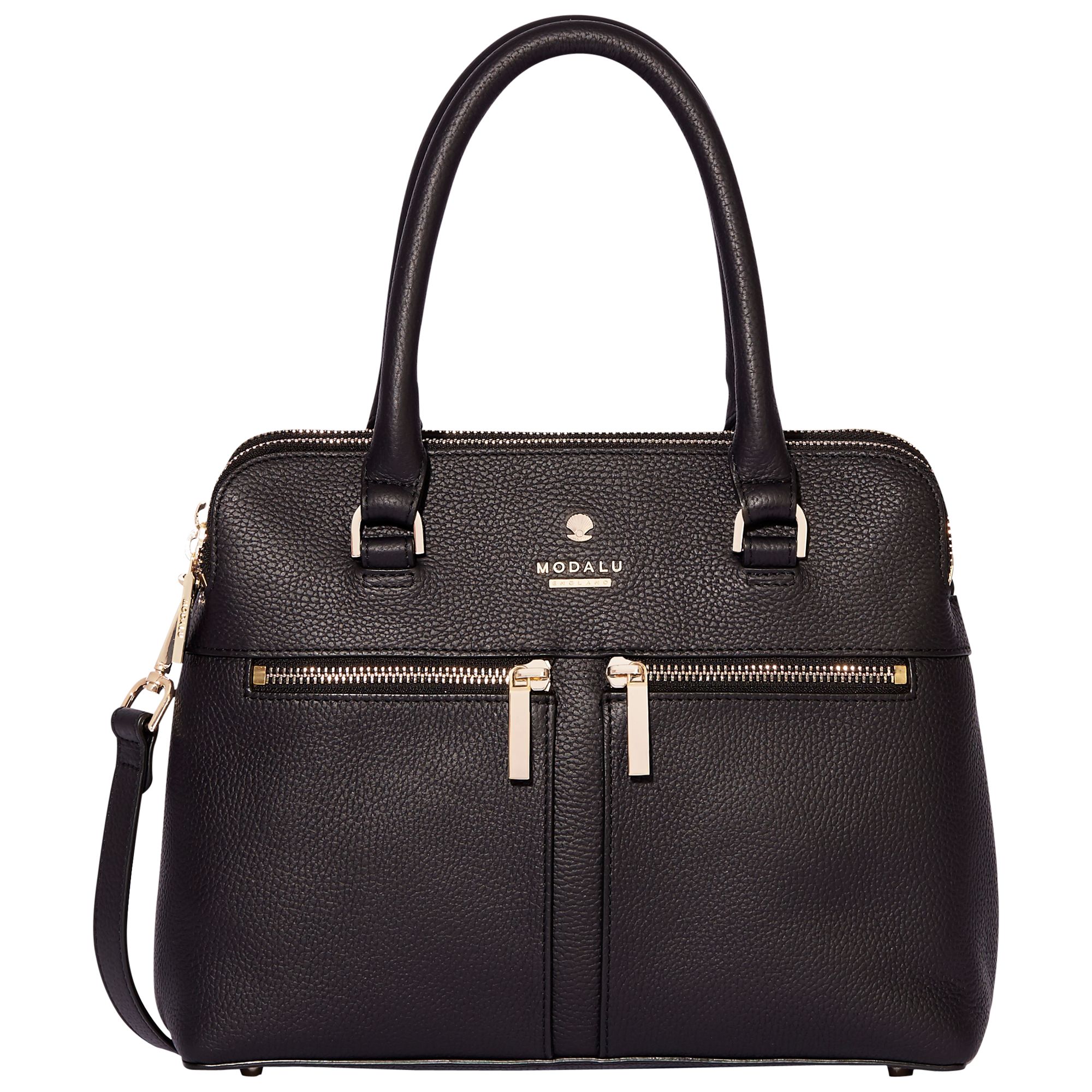 Modalu Pippa Mini Leather Grab Bag, Black