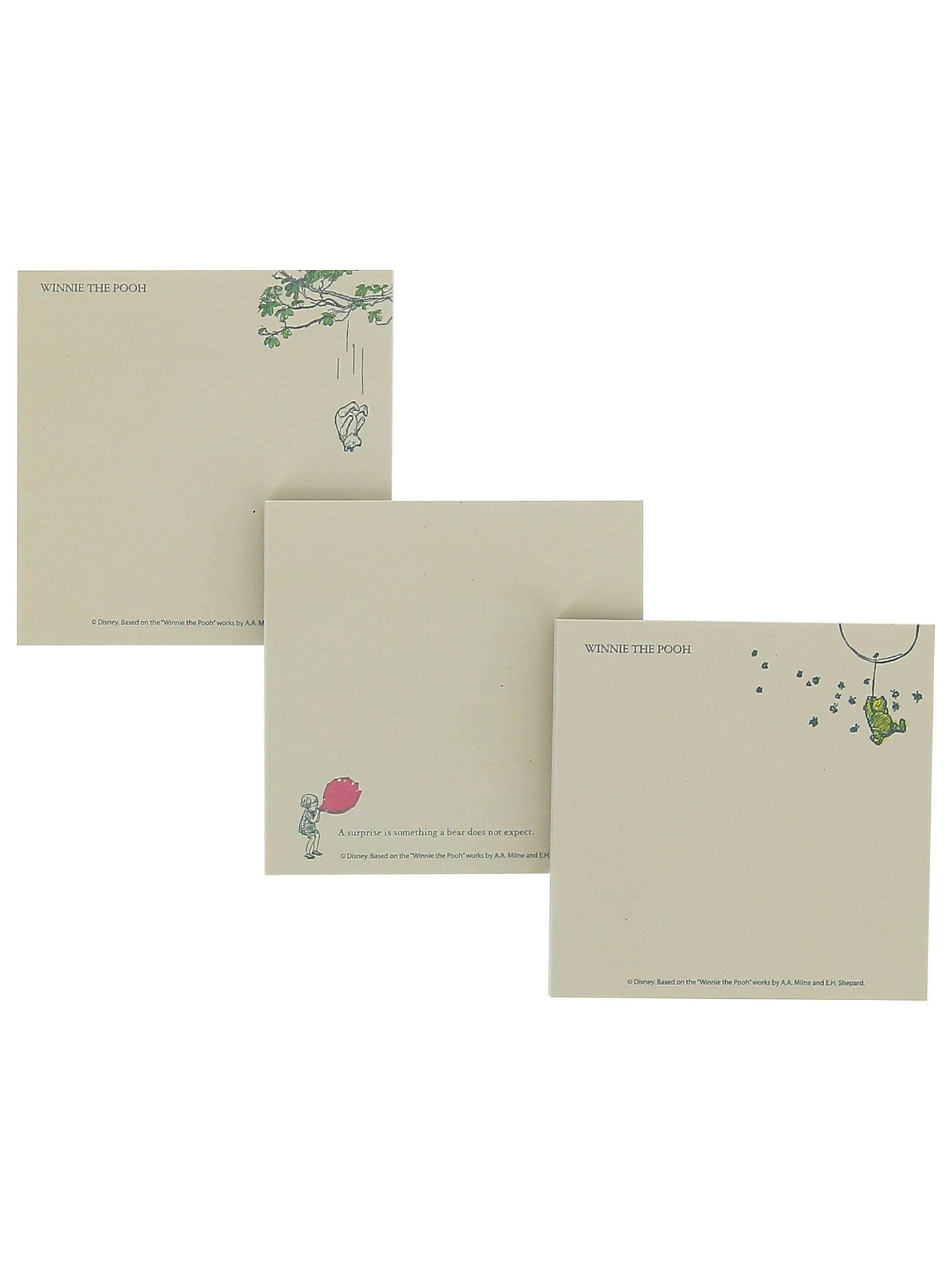 Winnie The Pooh Sticky Note Pads Set Of 3 At John Lewis Partners