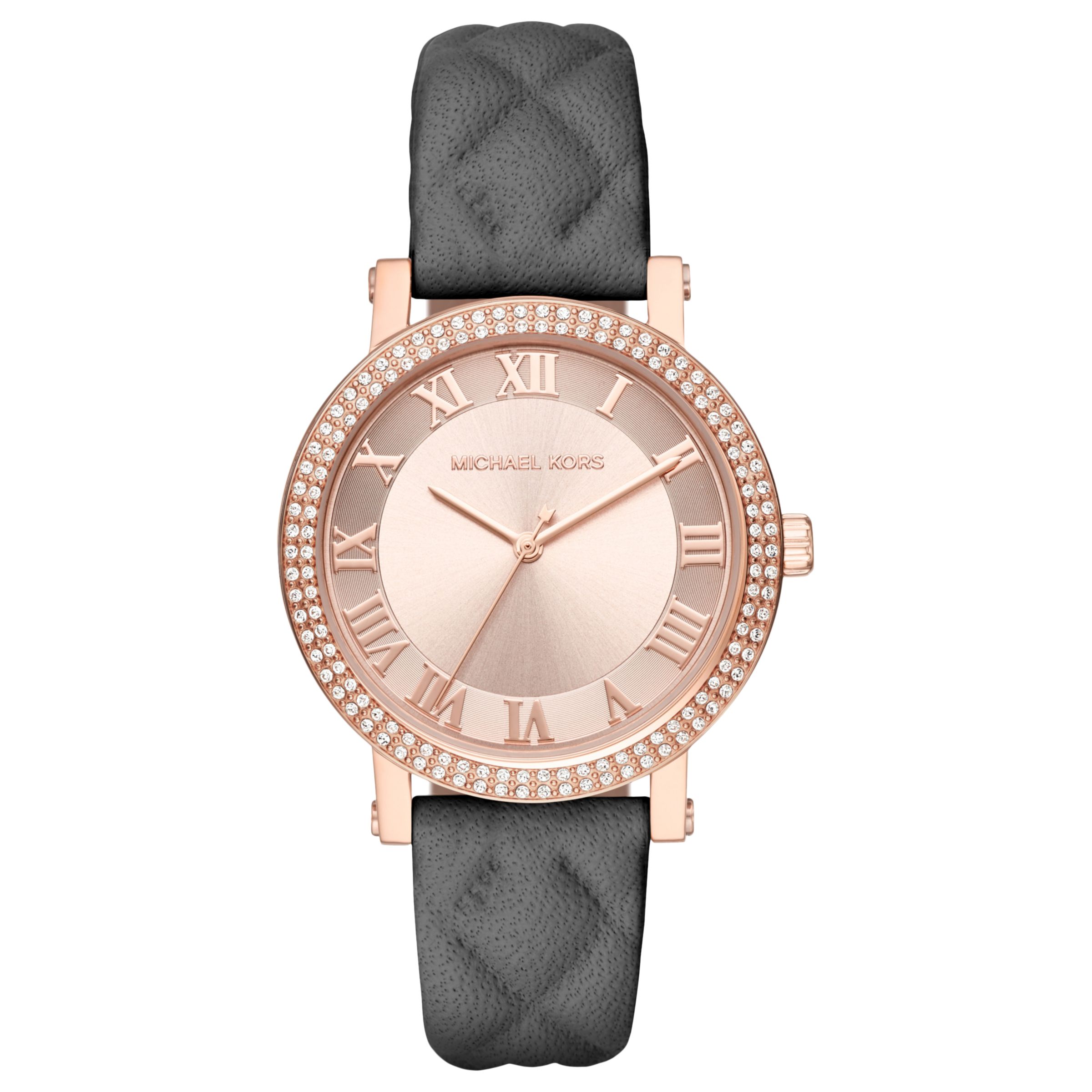 michael kors rose gold watch leather strap