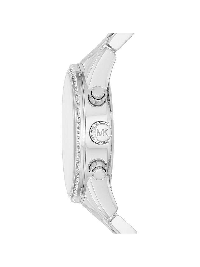 Michael Kors Women's Ritz Crystal Date Chronograph Bracelet Strap Watch, Silver Mk6428